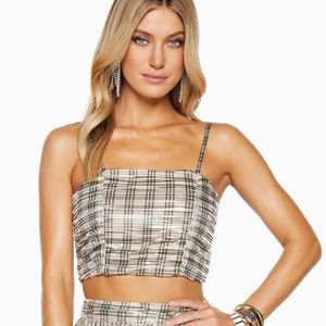 Ramy Brook Sadie plaid crop top